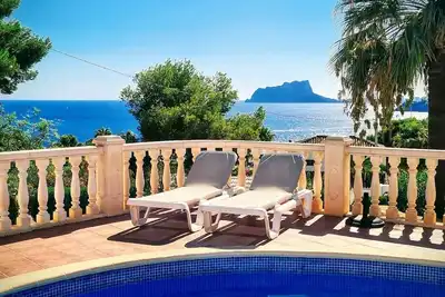 Casa Caspio. \n\nPanoramic Sea View Villa with Private Pool in El Portet, Moraira