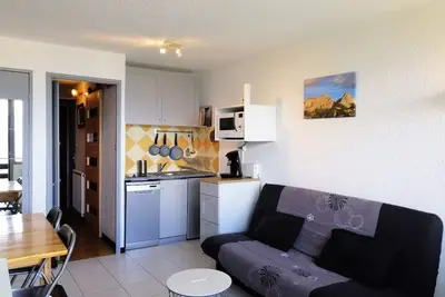 Image de Studio 4 personnes exposé Est à proximité des pistes, très jolie vue sur la vallée
