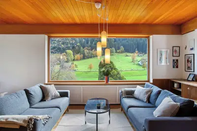Image de Maison de vacances 'Blueberry Haus Im Moos' avec vue sur la montagne, terrasse partagée et Wi-Fi
