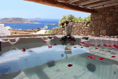 Image de Elegant Mykonos Villa | Villa Rowena | 4 Bedrooms | Breathtaking Sea Views | Spacious Furnished Sun Terrace | Private Outdoor Hot Tub | Bbq Facilities | Shaded Outdoor Dining Area | Agia Sofia, Tourlos