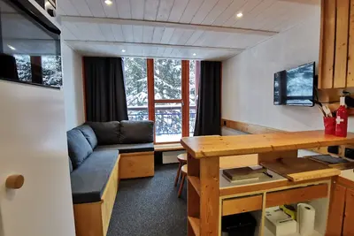 Image de Duplex cocooning, Arcs 1800, 40m2, neuf, calme, départ à ski. 3 ch, 6 places.