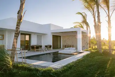 Image de Exquisite Kos Villa | Villa Irma | 1 Bedroom | Spacious Furnished Sun Terrace | Private Outdoor Pool | Bbq Facilities | Shaded Outdoor Dining Area | Tesla Car Included | Shared Outdoor Gym, Playground, Cinema and Bar | Tigaki