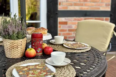 Image de Holidays in the old vicarage in the LĂĽneburg Heath\nstylish\nfireplace\nterrace