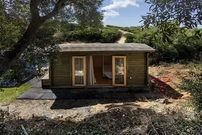 Image de Maison de campagne 'Cabana Do Baloiço Do Pitagudo' avec vue sur la mer, terrasse et climatisation