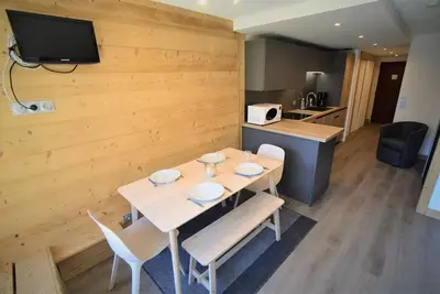 Image de Paradiski rénové proche pistes et commerces plan peisey