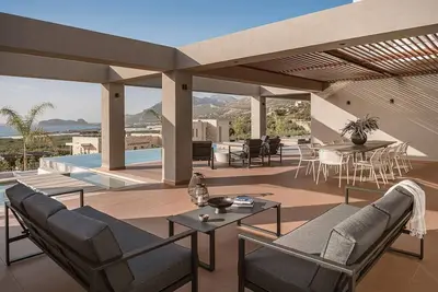 Image de Luxury Crete Villas | Villa Babilon | 156 sqm Private Saltwater Infinity Pool | Wonderful Sea Views From all Rooms | Bbq & Dining Area | Chania