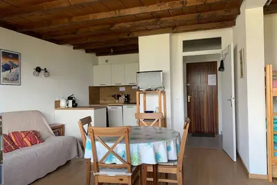 Image de Studio lumineux 4 pers, balcon, skis et parking, Pra-Loup 1600