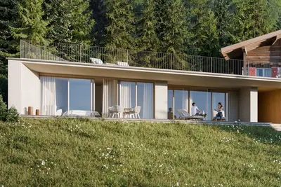 Image de Appartement \"Lodge Larix\" avec vue sur les montagnes, terrasse privée et Wi-Fi
