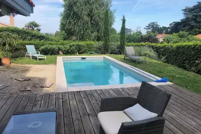 Image de Maison 4 chambres 3 salles de bains piscine et tennis à 5 min de Lyon