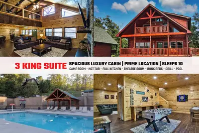 Image de New 3br-3 level Sleeps 10, with Mt Views, Hot Tub, Game Rm. & Free Zipline Tix!