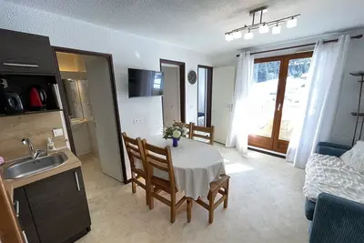 Image de T2 cabine fonctionnel près des pistes, idéal 4-6 pers