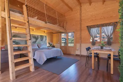 Image de La Cabaña El Refugio De Las Vegas' avec vue sur la montagne, Wi-Fi et climatisation