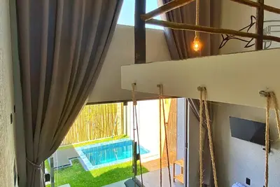 Image de Loft with mezzanine/air conditioning/private pool/fully equipped kitchen/ideal for couples.