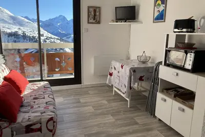 Image de Charmant 2 pièces à l'Alpe d'Huez, 4 pers, balcon sud, casier à skis
