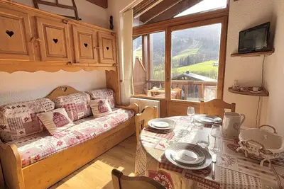 Image de Studio alcôve 3 pers avec terrasse près des pistes et parking à Praz-sur-Arly