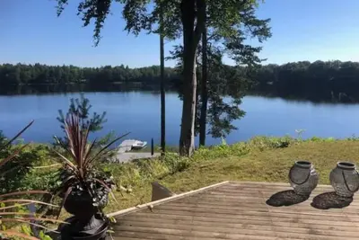 Modern cottage with lake view