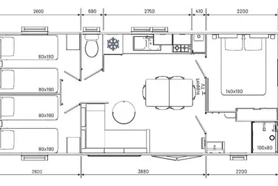 Image de Mobil-home | Comfort | 3 Ch. | 6 pers. | Terrasse surélevée | A/C