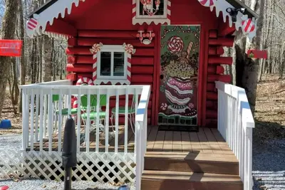 Image de Whimsical Candy Cabin in Blue Ridge with Lollipop Garden, Firepit & Petting Zoo