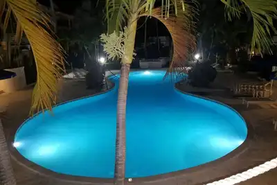 Image de Tropical Oasis w/  pool, gym, king bed, wifi, Ac & walk  to restaurants & beach