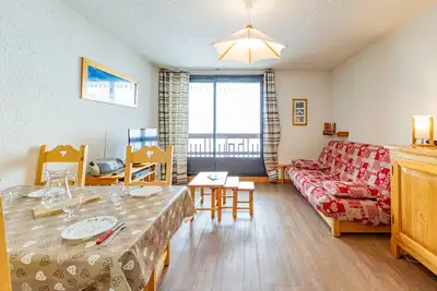 Image de Studio lumineux pour 4 pers avec kitchenette et casier Ă skis