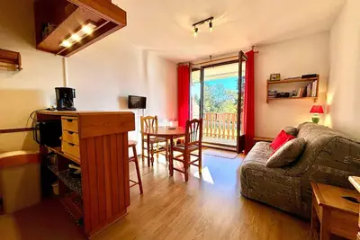 Image de Studio skis aux pieds avec balcon et animaux admis