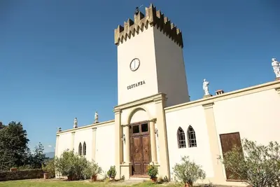 Ancient Costanza Tower in the village of Stabbia in the municipality of Cerreto Guidi
