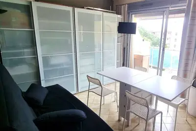 Image de Charmant T2 climatisé avec piscine et parking à 100m de la mer