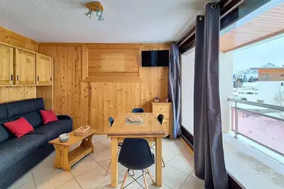 Image de Studio lumineux 5 pers, 50m des pistes avec balcons ensoleillés