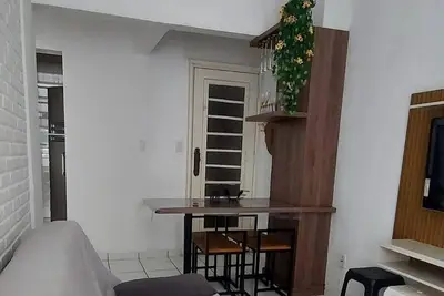 Image de BoqueirĂŁo studio apartment in Santos, building facing the beach with partial view
