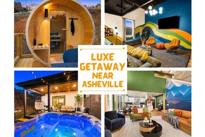 Image de Luxe Getaway: Sauna, Hot Tub, Fire Pit – Sleeps 12 | 15 minutes to Asheville