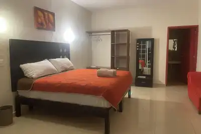 Cozy apartment in charming Holbox with Ac, WiFi cuarto en planta baja