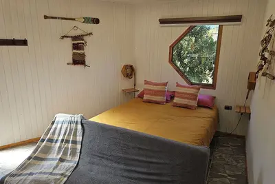 Fisherman's hut overlooking the Villarrica Volcano