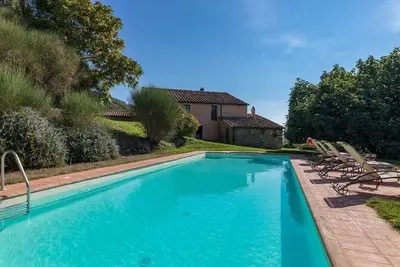 Image de Maison de vacances privée avec Wifi, piscine privée, Tv, vue panoramique, près de San Gimignano