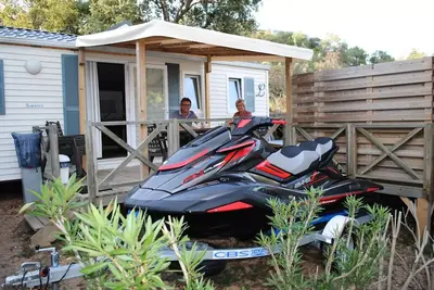 Mobil-home Le Baou  Spa - terrasse couverte 8 personnes