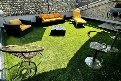 Image de Belle maison 5 étoiles, piscine intérieur, filet de catamaran, terrasse