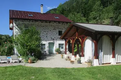 Image de House Pri Macku from 1919, pool, pavillion, hot tube, wine cellar in Soca valley