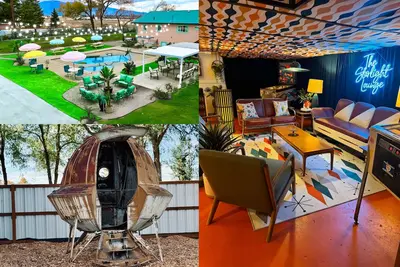 Image de Mcm Themed, Sleeps 25, lounge, Swimming pool, pickleball, volleyball and a Ufo