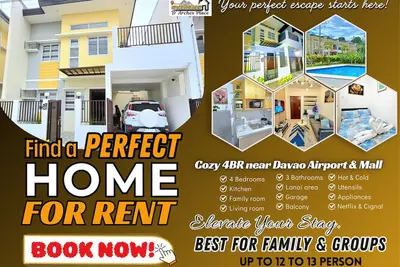 Image de New Cozy 4br near Davao Airport BeSTAYcation for Family/Group upto 14