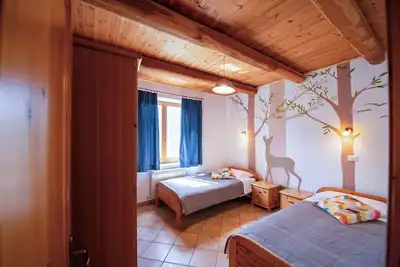 Image de appartement dans une ferme avec animaux et piscine