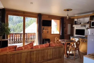 Image de Spacieux studio avec grande terrasse et belle vue dégagée à Pra Loup