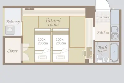 Image de Along the airport line, Hanazonomachi station 2 min. Japanese style room with mini-kitchen and private bathroom, excellent access [ 205].