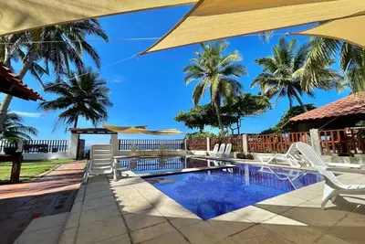 Front row beach ranch on the seafront in Barra de Santiago