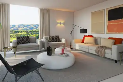 Image de Unwind on the shaded terrace overlooking the lush gardens and pool.