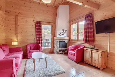 Image de Demi-chalet à La Clusaz, 6 pers, 3 ch, cheminée, parking, animaux ok