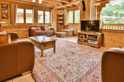 Image de Chalet mitoyen 5 chambres, sauna, ski aux pieds, près des commerces