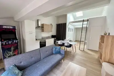Image de Appartement familial 4 couchages avec filet suspendu et borne d'arcade