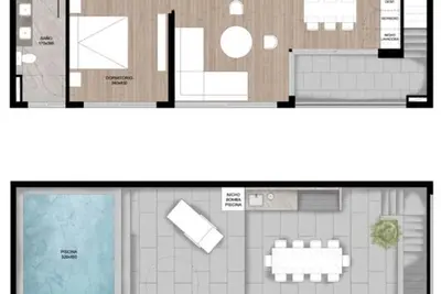 Image de Charming 1-br apartment with Private Terrace and Pool + Ac and WiFi in Vitacura