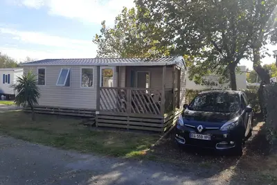 Image de Mobilhome 3 chambres sur camping 4 étoiles, clim, 2tv, terrasse couverte