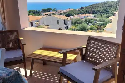 Image de Maison de vacances 'Arcaidu' avec vue sur la mer, balcon et climatisation
