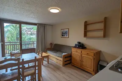 Image de Studio fonctionnel avec balcon, au pied des pistes, animaux admis